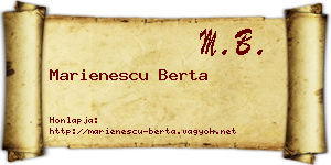 Marienescu Berta névjegykártya